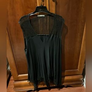 Signature Collection Black Sleeveless Lace Top Size 1X